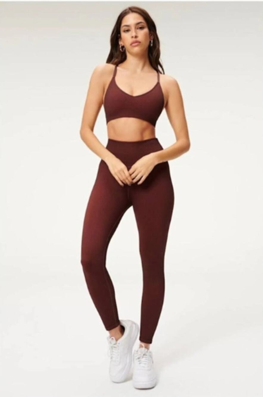 GOOD AMERICAN NWT Brown Essential Seamless Active Leggings // XS / S